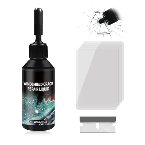 Windshield Repair Kit - 2026 Latest Upgrade Nano Glass Crack Repair Kit Glass Repair Liquid for Quick Fix Windshields Windows Mirrors (1 Set)