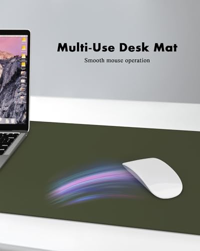 Image of YSAGi Double-Sided Desk Pad, 35.4 inchx17 inch Leather Desk Mat, Eco Cork Desk Pad Protector,Large Mouse Pad,Waterproof Desk Blotter for Office /Home (Dark Green /Cork)