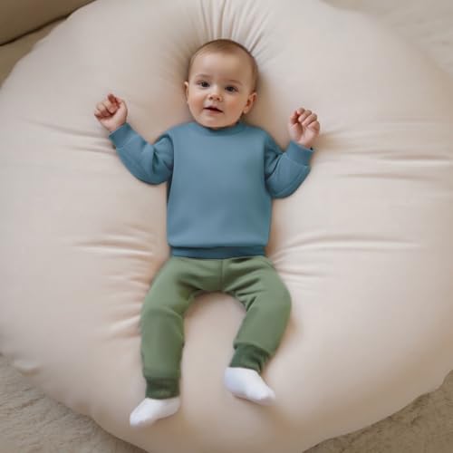 Toddler Baby Boy Girl Oversized Sweatshirt Solid Color Long Sleeve Crewneck Pullover Tops Kids Fall/Winter Clothes2