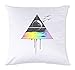 Cosmic Illuminati Desert Abstract Moon and Birds White Pillow