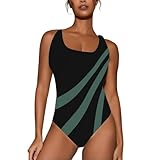 Maillot De Bain Grande Taille Maillot De Bain Femme Senior 1 Pièce avec Armature Piscine Sculptant Et Gainant Manche Longue Robe Combishort Maillots Une Bandoulière Aquagym Tenue Plage XL Shorty