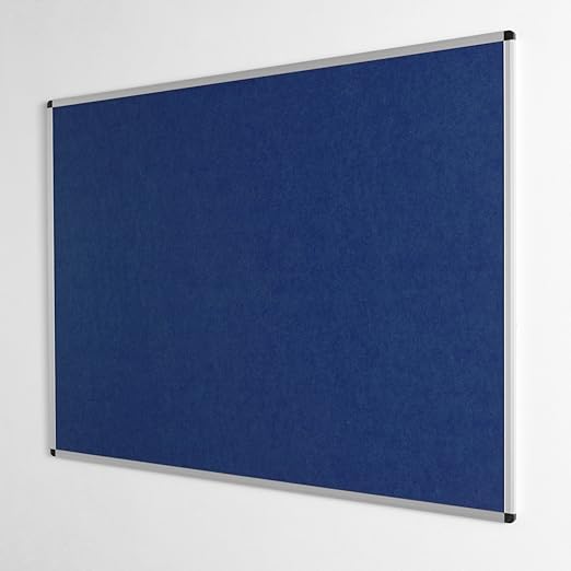 Metroplan Fire-Retardant Aluminium Frame Noticeboard, 120 x 120 cm, Wall-Mounted, 12 Colour Pinboard Options - Ideal for Office, Classroom, Notice Displays (Blue)