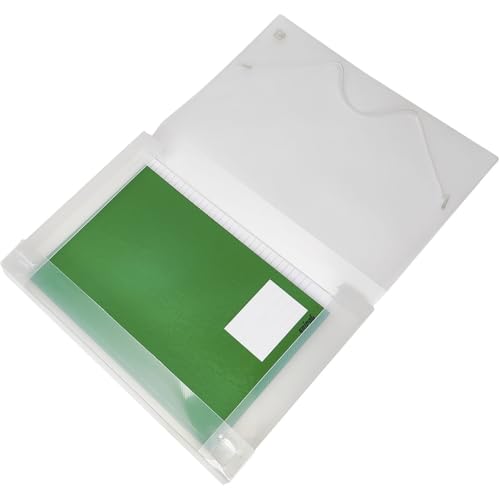 Pasta Plástica, com Aba Elástica, Ofício, 40mm, Premium, Cristal, 0,75mm, Polibras