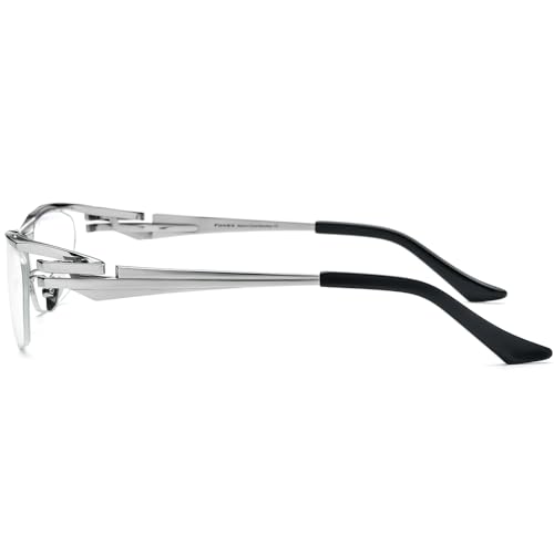 Image of FONEX Pure Titanium Glasses Frame Men Semi Rimless Square Eyeglasses Eyewear DTX416