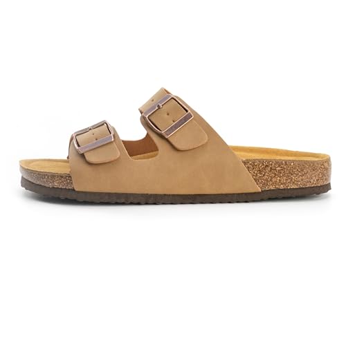 E E EMPTY Sandals Women Adjustable Double-Buckle Smooth Sandals, Comfortable Cork Sandals Suitable for Both Men and Women, with Bow Support2