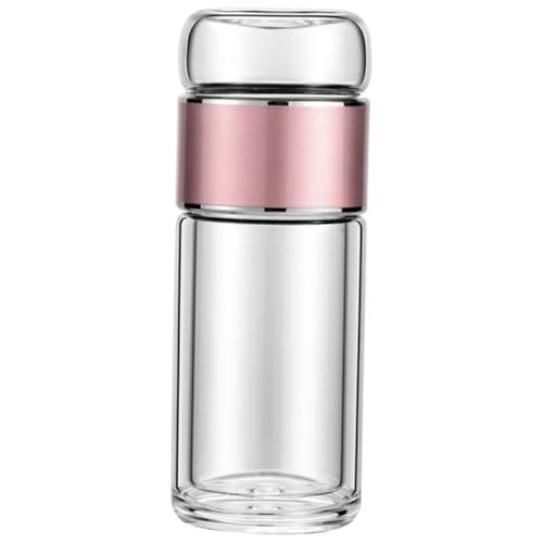 OUNONA Botella Infusora De Té De Vidrio 250 Ml Portátil Botella De Té Infusor a Prueba De Fugas Para Hojas Sueltas Viaje Oficina