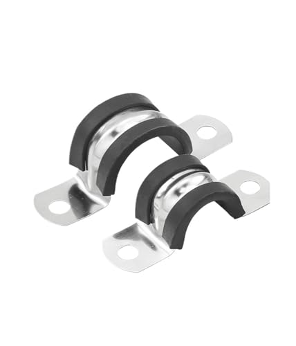 Colliers de serrage à 2 trous en acier inoxydable durable avec sangle caoutchouc M10 - 3