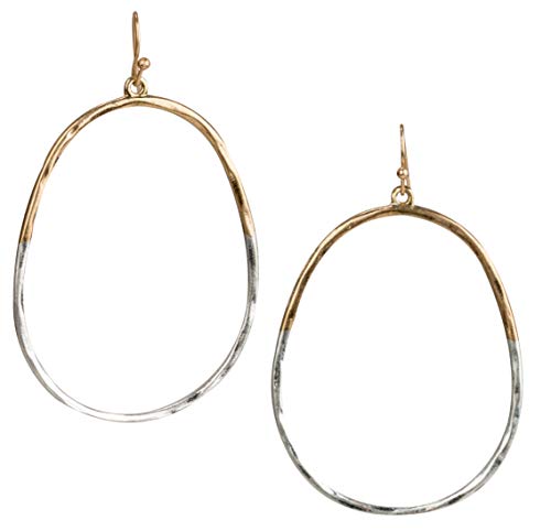 SPUNKYsoul Oval Hoop 2 toned Earrings for Women