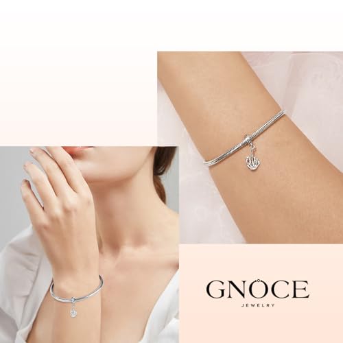 Image of GNOCE Skull Charm Bead Silver Pendant Dangle Charms fit Bracelet /Necklace Jewelry Gift for Women Men