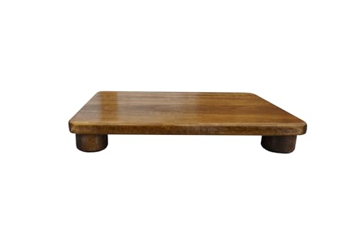 Image of Premium One Step Stool for Kitchen Stairs Half Step Stool Desk Table Foot Stool Solid Wood Step Stool Footrest for Bedroom Kids Adult. (Style- B, Height- 2 inch)