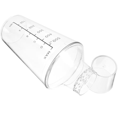VALICLUD Coctelera Transparente de Plástico 530 Ml Medida Precisa, Batidora Manual de Bebidas para Té Leche y Cócteles, Vaso Mezclador Versátil para Bar y Hogar