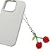 Misright Sweet Beaded Cherry Charm Pendant Chain Phone Straps Keychain Strap Bag Decoration Lanyards Keychain Accessories