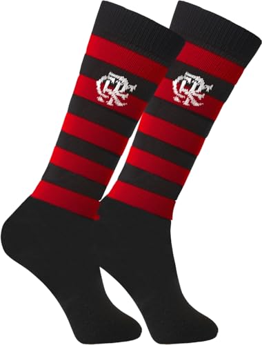 Par Meião de Futebol Rikam Infantil/Juvenil Ref 84200 Licenciado - Flamengo (29 a 33, Preto e Vermel