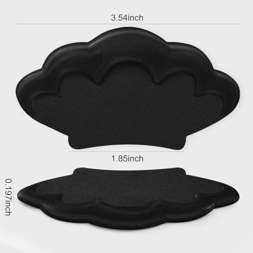 Image of Adhesive Back of Heel Cushion Pads, Heel Grips Inserts for Too Big Loose Shoes, Heel Guards Liners for Women Men, 4pcs-Black+4pcs-Black