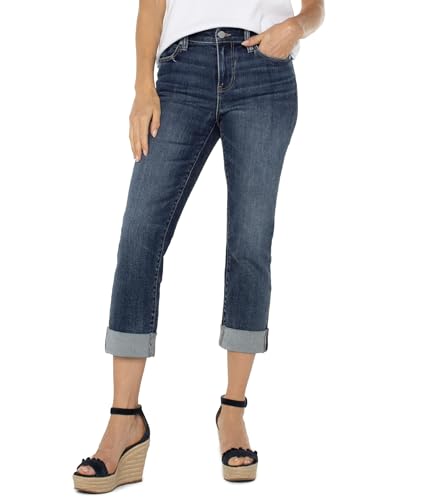 Liverpool Women's Charlie Crop Wide Rolled Cuff Jean 24in Inseam