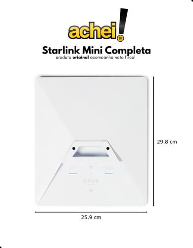 Kit Starlink Mini Internet via satélite, Dual Band 3 x 3 Mu-mimo, Wifi 5, Wpa2, Ethernet Lan, Plugue Starlink, Branco - 25350