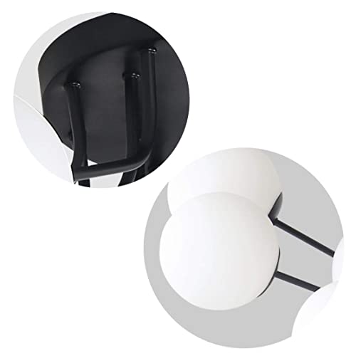 Plafonnier moderne 5 têtes avec abat-jour en verre dépoli blanc - 6