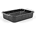 Produktbild Russell Hobbs CW9161 Romano 34cm Emaille bräter - mit gitter, rechteckige auflaufform mit rost, Spülmaschinenfest ofenform, grill auflaufform, bratform für backofen ofenbeständig bis 230 Grad