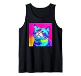 Gits coloridos para los amantes de los gatos Camiseta sin Mangas