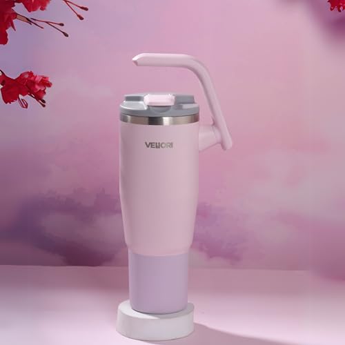 Image of Vellori1.2 Litre Tumbler with Lid and Straw | 100% Leak Proof Water, Juice, Coffee Mug for Office, Gym, Travel | Sipper with Rotating Handle (Baby Pink)