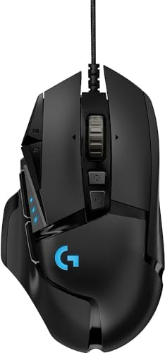Logitech G502 Hero Adjustable Gaming Mouse Wired Optical- Hero 25K Sensor, 25,600 DPI, RGB, Adjustable Weights, 11 Programmable Buttons