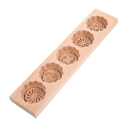 Unomor Wooden Pastry Mold for Moon Cake Cavity Decorative Pattern Baking Mold Natural DIY Cooking Tool for Homemade Pastries and present for Baking Enthusiasts