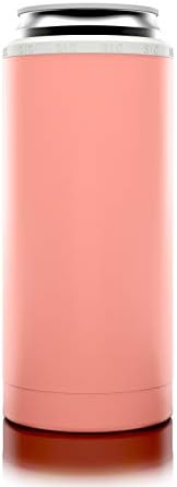 Seriously Ice Cold SIC 12oz Tall Slim Can Seltzer & Beer Insulated Cooler Sleeve, Premium Double Wall Stainless Steel Skinny Thermocooler (Matte Coral)