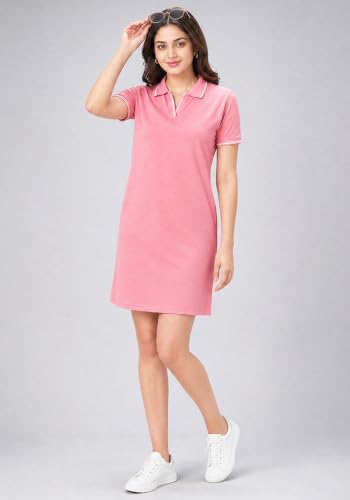 Image of Wear Your Opinion Women's S to 5XL Plus Size PQ Polo Collar Neck Style Midi Tshirt Dress