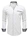 Tom's Ware Mens Classic Slim Fit Contrast Inner Long Sleeve Dress Shirts TWNMS314S-1-310N-WHITE-US L