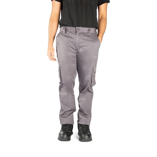 Security Lines Men's Kronos Multibolsillos Work Pants/Pantalones de Seguridad con Cremallera YKK Pantalones elásticos tamaño de Cintura - 34 a 60 (Gris, 42)