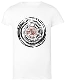 Realizzato In Puro Cotone Oldrytee Vecchi Dischi in Vinile Urban Grunge T-Shirt Femminile in Cotone Bianca da Donna