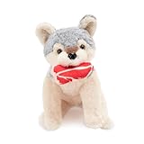 FunBase Grey Wolf Plush Toy - Soft Stuffed Animal Wolf Plush, Cuddly Wolf Stuffed Toy, Gift for Kids, Children, Safe & Durable Plushie, 13 Inch