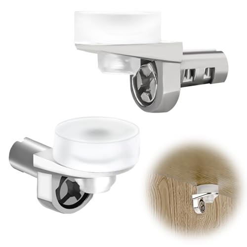 simarro Shelf Pegs Pins with Silicone Suction Cups, Shelf Support L Shape 5 mm Metal Shelf Support Shelf Holder for for Adjustable Wood and Glass Shelving Hold(10)