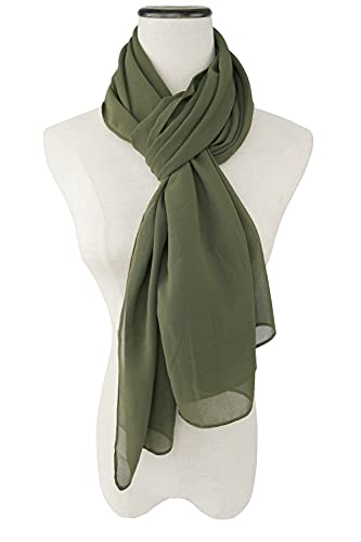 YOUR SMILE for Women Lightweight Breathable Solid Color Soft Chiffon Long Fashion Scarves Sun-proof Shawls Wrap