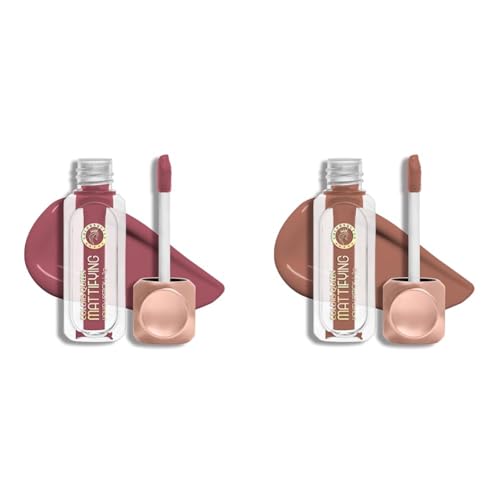 Image of Colors Queen Mattifying Liquid Lipstick for Women Combo Pack of 2 | Long Lasting Liquid Matte Lipstick | Transfer Proof & Waterproof Lipstick Enriched with Vitamin E