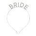 AUEAR, Rhinestone Bride Headband Elegant Crown Bachelorette Party Headbands (Silver)