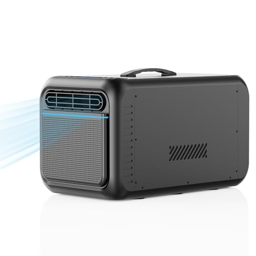 MAIPSIG Portable Air Conditioner for Tent with Fast Cooling Timer, 2300BTUs Air Conditioner AC Adjustable Speed for Camping, Outdoor Use, Small Rooms, Trucks, RV (Black)