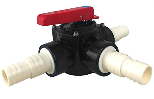 Vanne cylindrique 3 voies en PVC 50 mm well2wellness avec embouts 32-38 mm
