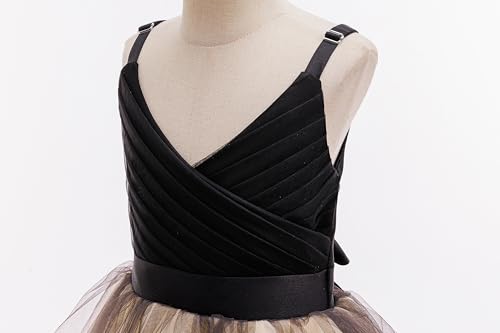 Image of Glamulice Flower Girls Spaghetti Strap Tulle Dress Long A Line Wedding Pageant Dresses Princess Birthday Party Ball Gown