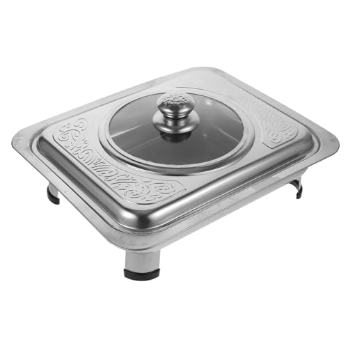 ULTECHNOVO Bandeja Rectangular de Acero Inoxidable con Tapa y Patas Desmontables Diseño Seguro con Esquinas Redondeadas Versátil para Buffet y Catering Fácil Limpieza y Almacenamiento de