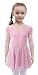 WEGETIT Gymnastics Leotards for Girls Toddler Leotard Ballet Dance Tutu Skirts (10-12 Years, Pink)