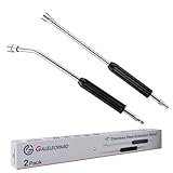 Lot de 2 rallonges de nettoyeur haute pression en acier inoxydable de 43,2 cm avec poignée antidérapante, lance de nettoyeur haute pression à connexion rapide de 6,35 mm, courbée à 30 degrés et
