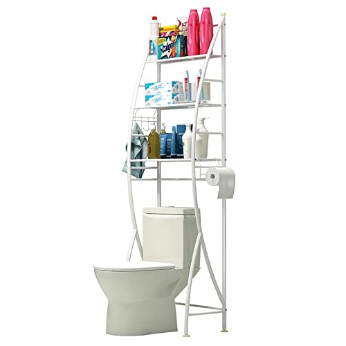 WQEUN Métal Armoire Dessus Toilette sur Pied à 3 Étages Meuble Etagère Dessus Toilettes Étagère WC Organisateur D'unité Cover