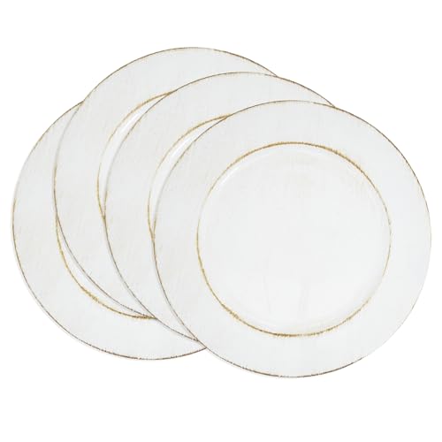 Platos decorativos vintage de plástico 13 pulgadas, set de 4
