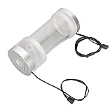 BONKZEBU Hochwertiger 200-ml-Wasserkühlungstank, RGB-Temperaturanzeige, Zylindrischer G1/4-Behälter für CPU-Wasserkühler (Silberweiße Temperaturanzeige)