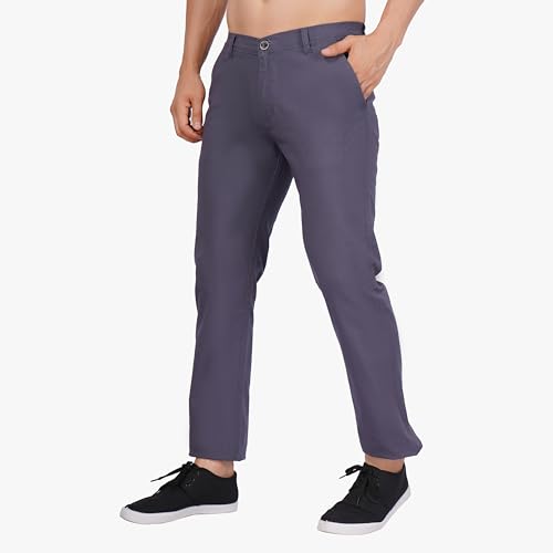 Image of Men's Regular Fit Linen Trousers | Slim Fit Lightweight Casual Pants | Stylish Dress Pants for Office or Travel | Premium Luxury Linen Trouser Pant with Breathable Comfort