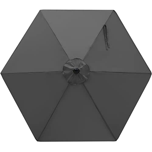 Image of MASTERCANOPY Patio Umbrella 7.5 ft Replacement Canopy for 6 Ribs-Dark Grey Canopy Only