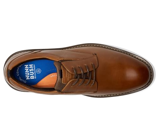Image of Nunn Bush Griff Plain Toe Oxford Lightweight and Comfortable for All Occasions Leather Lace Up