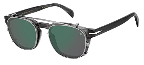 David Beckham DB 1117/CS Grey Horn Silver/Green Folding Clip On 50/20/145 men Sunglasses