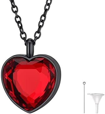 FindChic Waterproof Birthstone Ashes Necklace for Women Men Memorial Keepsake Urn Jewelery with Filling Kit Crystal Vial Necklace